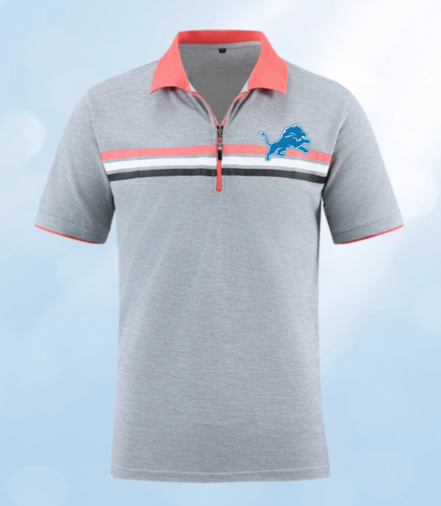 Detroit Lions grey Men 2025 NFL polo T shirt->nfl t-shirts->Sports Accessory